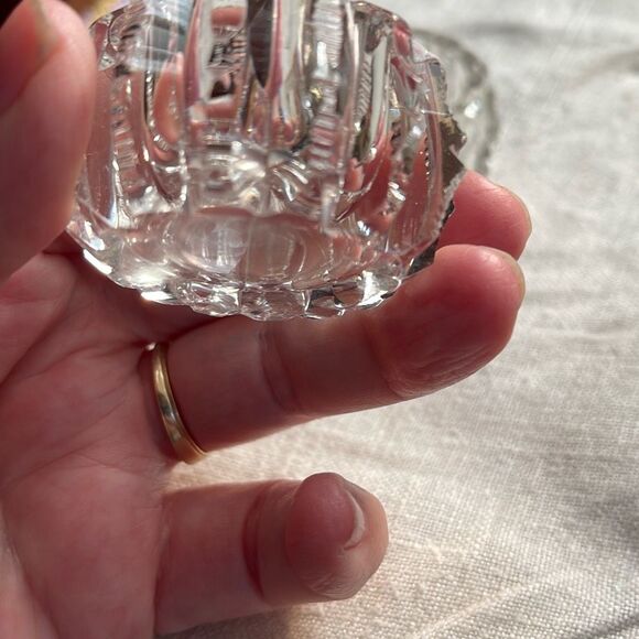 Lot of 3 cut glass open salt bowls. Victorian ornate - Picture 2 of 8